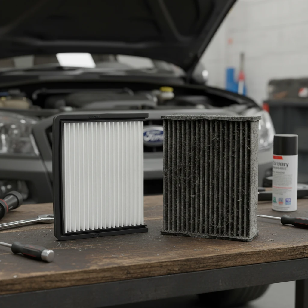 Comparison of clean vs dirty Ford Ranger air filters