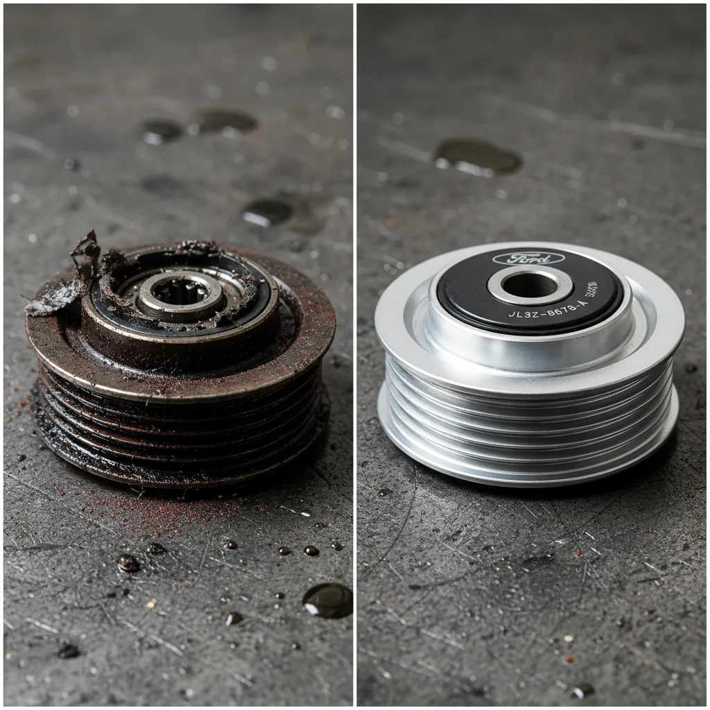 Worn vs New Ford Ranger Idler Pulleys