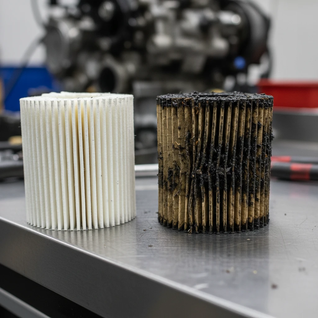 Comparison of high quality vs cheap fuel filter media for Ford Ranger