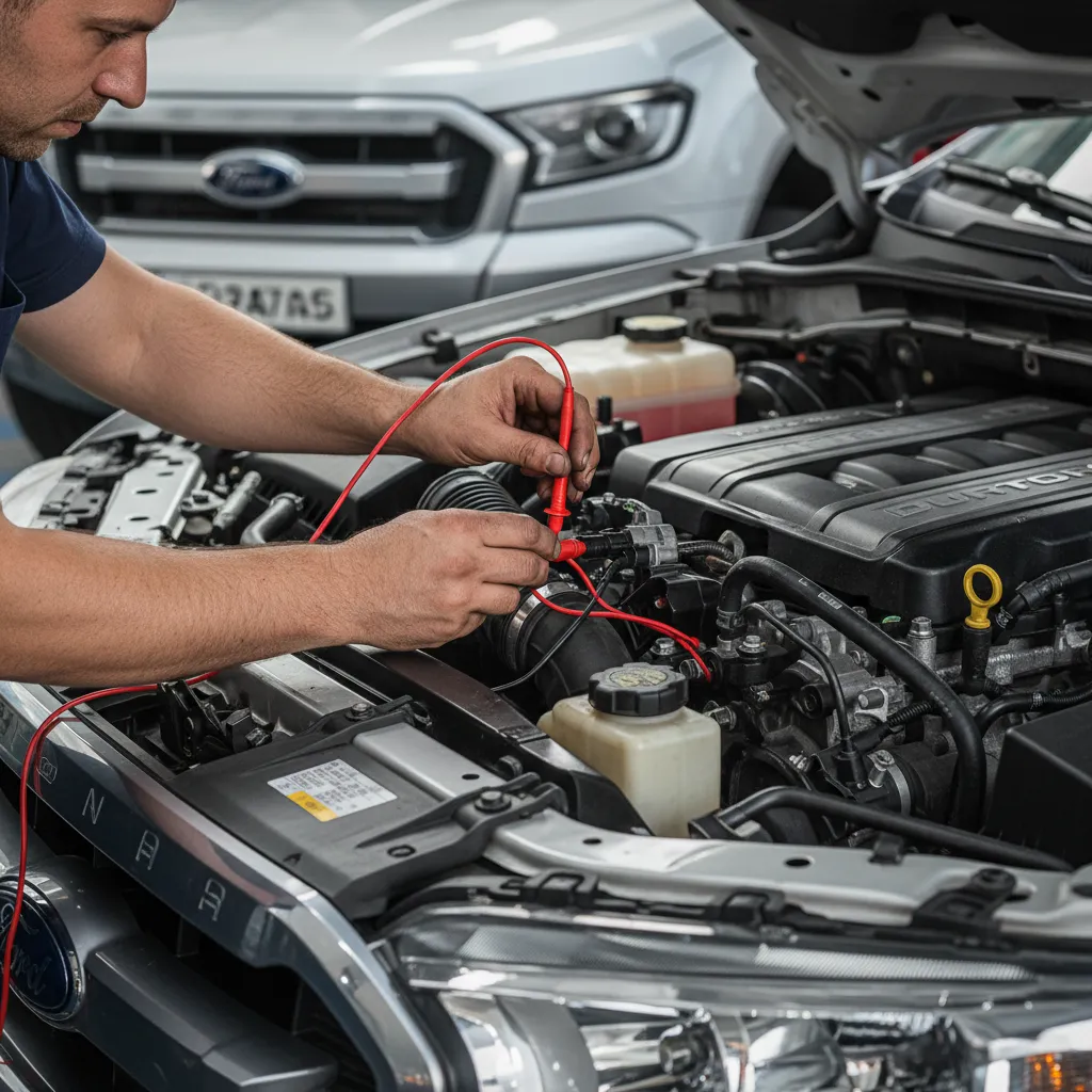 Testing Ford Ranger Fuel Rail Pressure Sensor with multimeter
