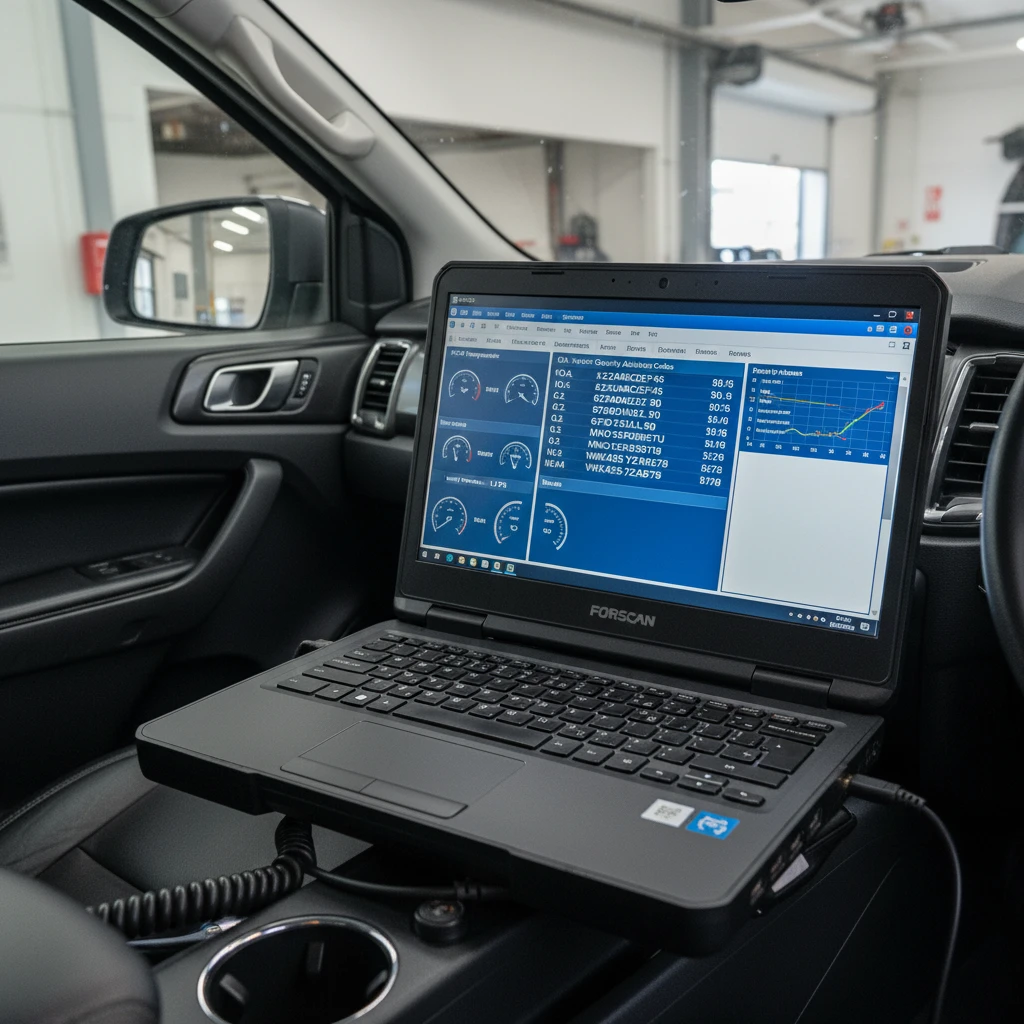 FORScan interface showing Ford Ranger injector coding screen