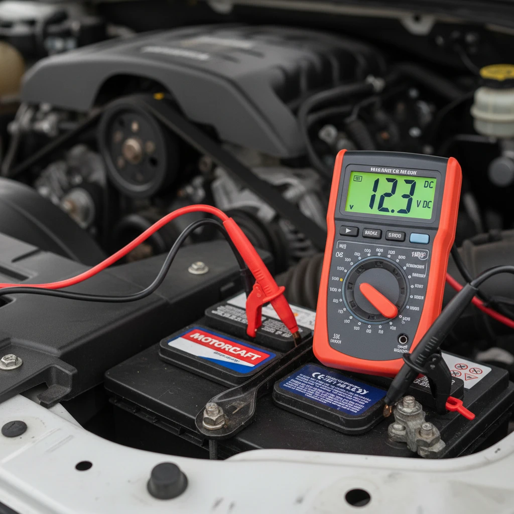 Multimeter reading 12.3V on running Ford Ranger