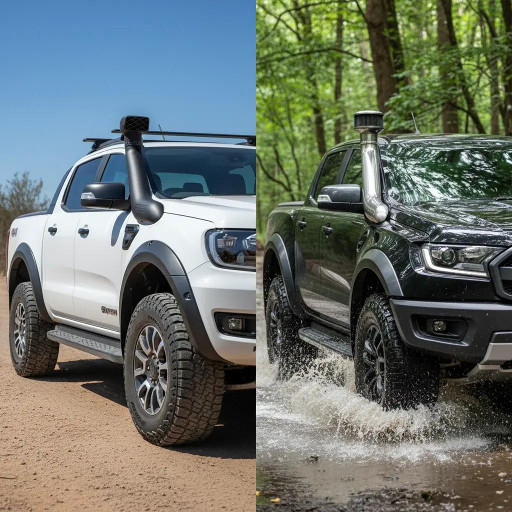 Comparison of plastic vs stainless steel snorkels for Ford Ranger