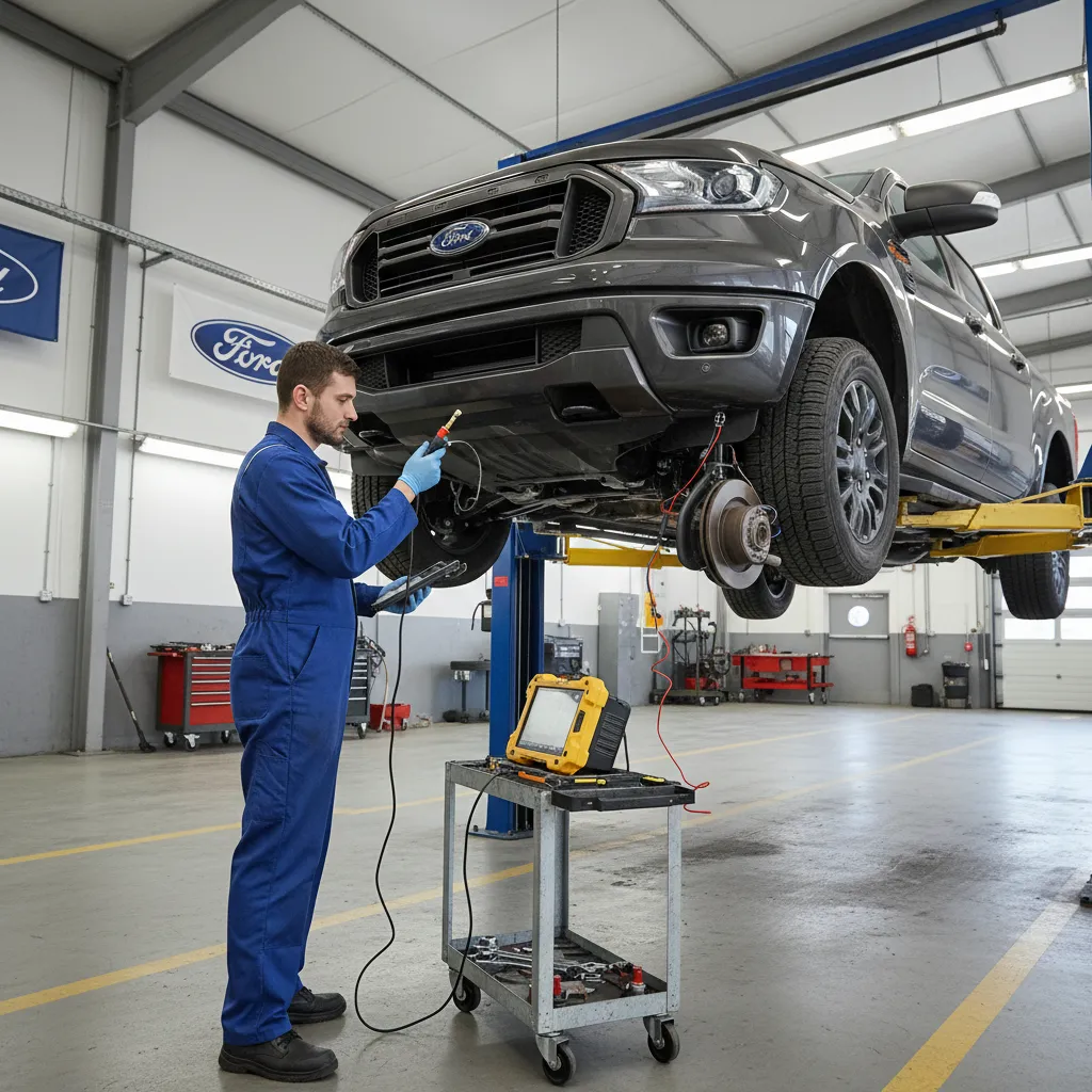 Professional mechanic installing ute parts