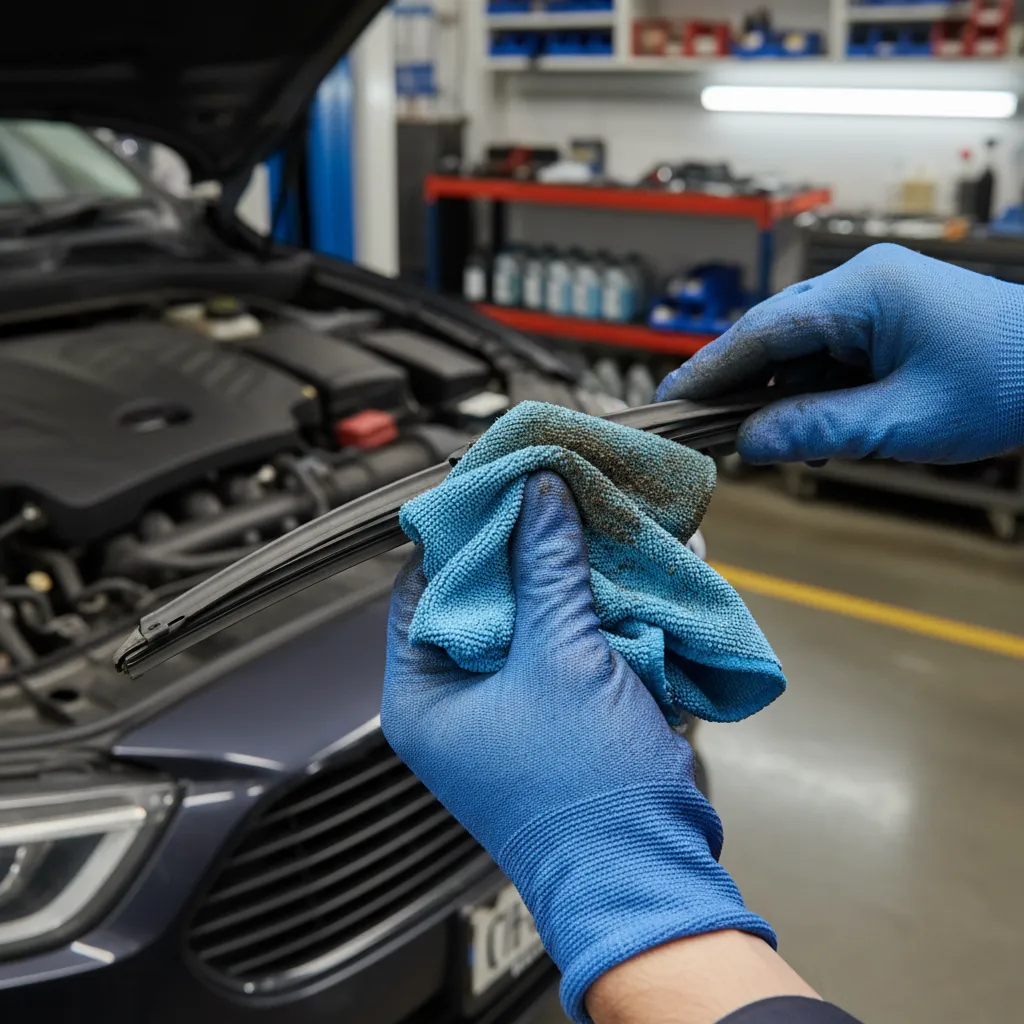 Cleaning Ford Ranger wiper blades for maintenance